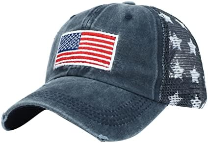 Homens homens Mulheres Mesh Vintage Trucker Hat da American Summer Summer Casual Low Profile Hat Sunlish Sports Hat for Adult Unissex