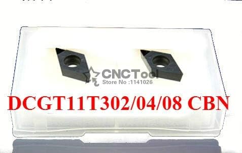 FINCOS 2PCS DCGT11T302/DCGT11T304/DCGT11T308 CORTE DE DIREVHO CBN, inserções de moagem de carboneto, cortador de gorjetas