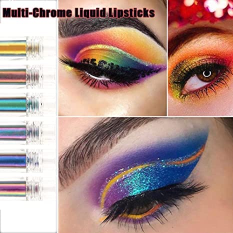 Yangliu Chic-Chat Multi-Chrome Lipsticks, batons líquidos de multi-cromo chiques, sombra de sombra de sombra cromada, lato de líquido