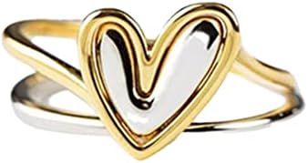 Band Rings for Women for Filhe e Mother Heart Shaped Ring Requintiting Ring Birthday Gift para presente para a mãe para seu anel de amor Feminino em forma de coração American Fashion simples e versátil
