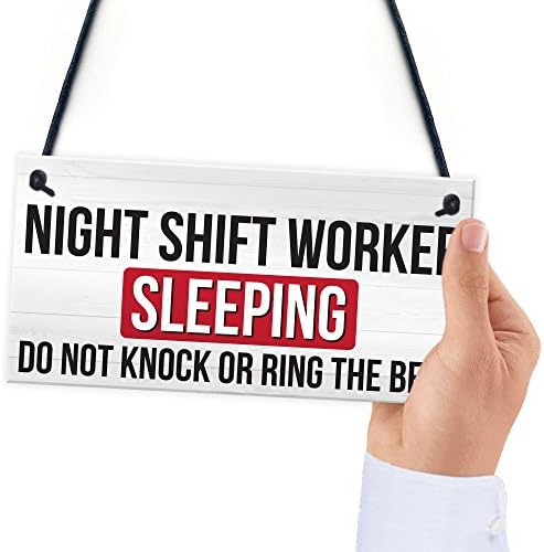 Xld Store Night Shift Worker Sleeping Não perturbe a placa de plástico pendurada sinal de porta 5 x 10