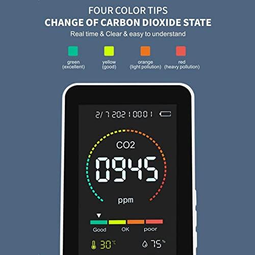 Detector de dióxido de carbono de Quesheng 3 em 1 Ferramenta de medição leve Monitor de qualidade do ar interno