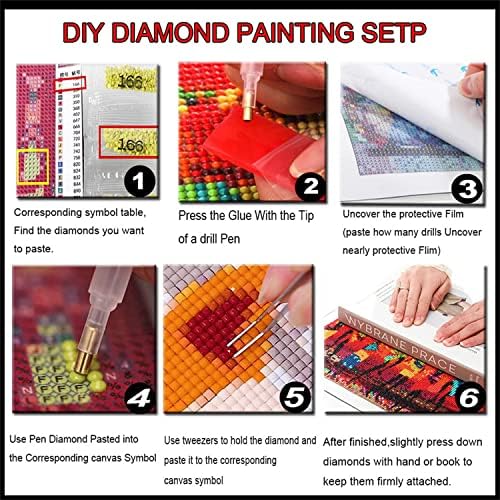 5 Pacote 5D Kits de pintura de diamante para adultos iniciantes broca completa Diy Diamond Art Rhinestone Cross Stitch Paint com Diamond Arts Craft para Decoração de parede em casa Drill-round, tamanho5