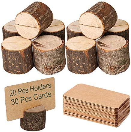 Titulares de cartões do Toncoo Wood Place, portadores premium de número de mesa rústicos de 20pcs e cartões de lugar de mesa