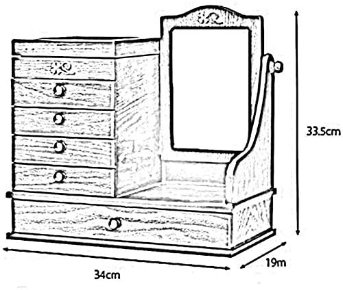 Caixa de jóias SFMZCM - Organizador de exibição de armazenamento Organizador Retro multifuncional em madeira maciça para gavetas