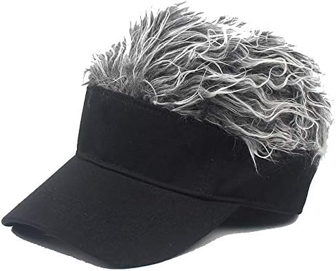 Yekeyi Fake Hairball Baseball Hat com Wig Spiked Hairs Cycling Bickic Bicycle Cap visor de cabelo falso para menino e menina e adulto