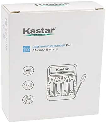 Kastar 4-Pack Battery e CMH4 Smart USB Charger compatível com Panasonic 1.2V 400mAh BK40AAABU, 1.2V 550mAh HHR-4DPA/4B HHR-55AABU,