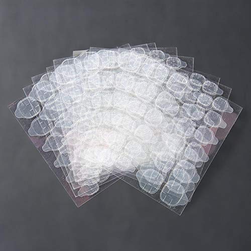 ROTEKT 10 folhas transparentes fitas adesivas de dupla face, adesivo de unha para pressionar as abas pegajas de unhas, adesivo