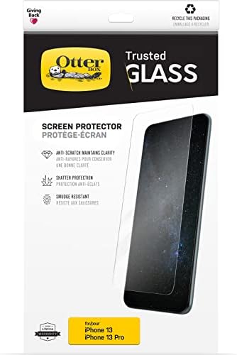 Protetor de tela de vidro confiável OtterBox para iPhone 13 e iPhone 13 Pro - Limpo