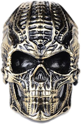 Premium paracord contas «Giger Skull» por «Paracord & Bead» de Brass para o cordão de faca EDC ou pulseira de sobrevivência, puxadores de zíper, mochila, chaveiro