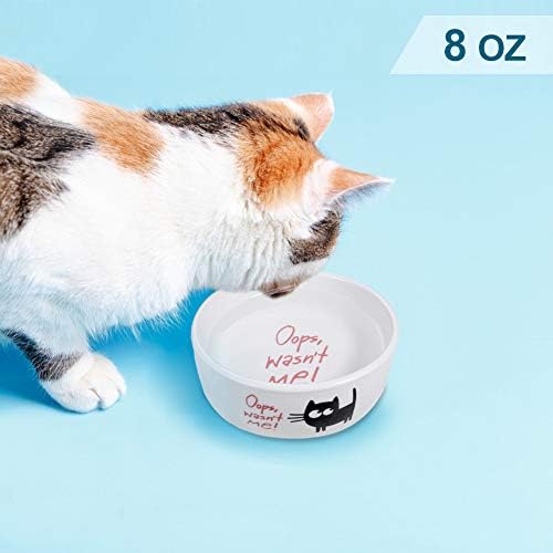Pawject X Cerâmica Tigela de gato para comida ou água, Bowl para gatinhos e gatos, Fácil de limpar a louça de animais de estimação