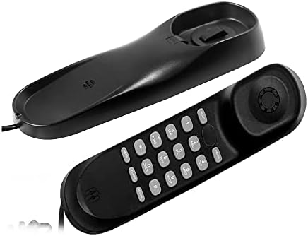 TELPAL TRIMLINE CABELED PHELEL BLACE FLIM LINHELED PHELEL para idosos Desk/Wall Moundable Telefone para casa