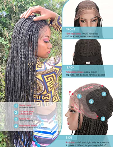 Ameily 36 Kontless Box trançando perucas para mulheres negras resistentes à folga do calor