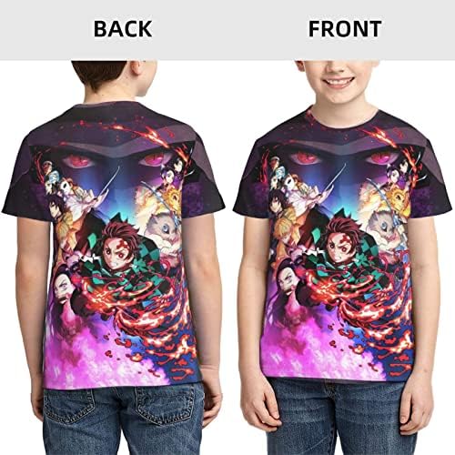 Camisetas meninos meninos Camisa de anime de anime Camisa 3D Top-shirts de manga curta impressos