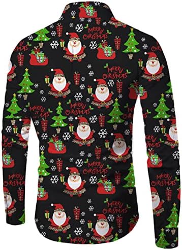 Camisa de Natal para homens Top de manga comprida Top Santa Athletic Fit T camisetas gráficas Tees gráficos 2021 Men camisa Sweothirts macios