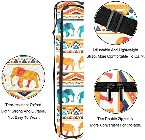 Bolsa de tapete de ioga, padrão de elefante de elefante de elefante ioga transportadora de tapete de ioga full ioga tape