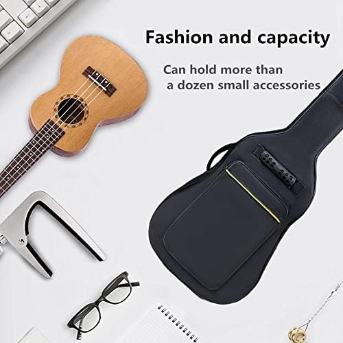 H & Z Simples 36 polegadas de guitarra de guitarra de guitarra de tiras duplas de tecido oxford espessamento capa macia mochila de guitarra clássica à prova d'água