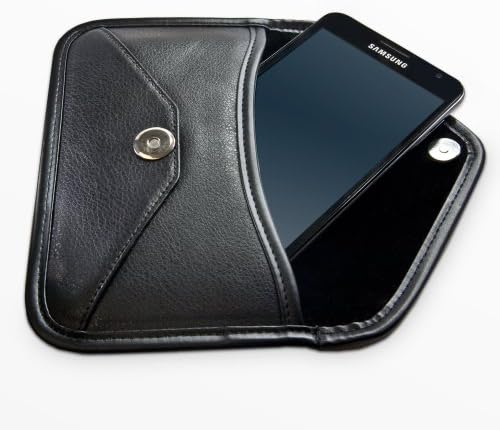 Caixa de ondas de caixa compatível com o Oppo A11K - Elite Leather Messenger bolsa, design de envelope de capa de couro sintético para o Oppo A11K - Jet Black