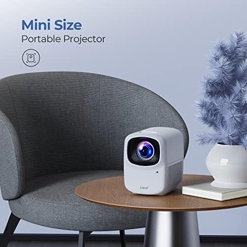 Liene Native 1080p Projecor A Outdoor/Indoor Smart Mini Projector, 400 ANSI 9500 Lumen 4K Suportado, Mini Projector com som surround