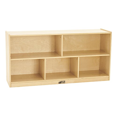 ECR4KIDS Gabinete de armazenamento móvel de 2 prateleiras, móveis de sala de aula, armário de armazenamento de madeira da sala de aula
