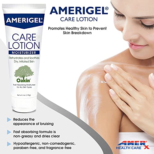 Pacote de loção para Amerigel Care - hidratante hipoalergênico reidrata e acalma a pele seca - loção para cuidados com a pele diabética acalma a pele irritada