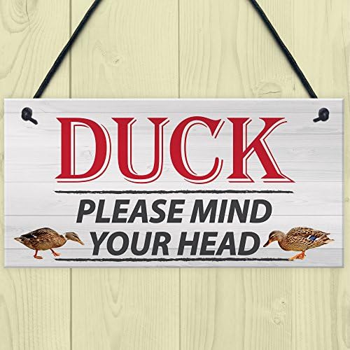 Xld Store Duck! Por favor, cuide da sua cabeça amizade em casa presente pendurado na placa aviso sinalizador de etapa