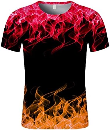 Camisetas de manga curta masculinas 3D Flame Tie-Dye Print Crewneck Slim Sport Casual camisetas Bloups tops tops