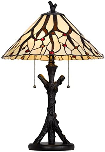 Iluminação cal Bo-3104tb 60w x 2 metal e resina Tiffany Table Lamp com correntes de tração