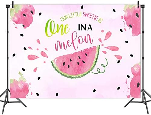 Ltlyh 7x5ft aquarela de verão frutas de melancia um tema em uma fotografia de melão Pink melon cenário menina festa de aniversário de bebê bandeira de bandeira de sobremesas decorações de mesa a055