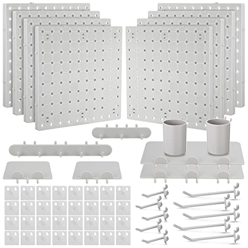 58 peças kits de organizador de pegboard painel de parede painel de parede de pegboard de plástico visor de montagem com acessórios
