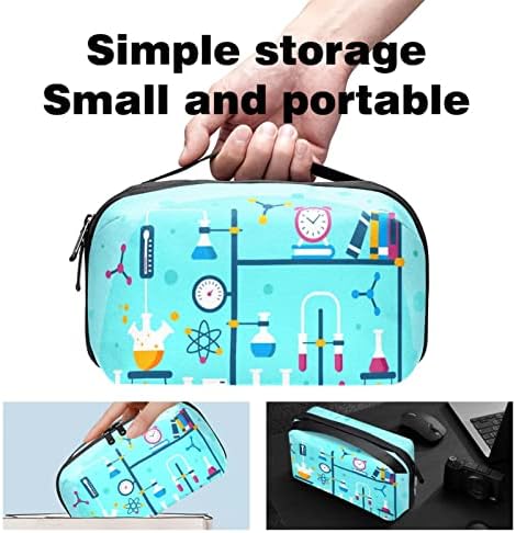 Organizador eletrônico Small Travel Cable Organizer Bag para discos rígidos, cabos, carregador, USB, cartão SD, química dos desenhos