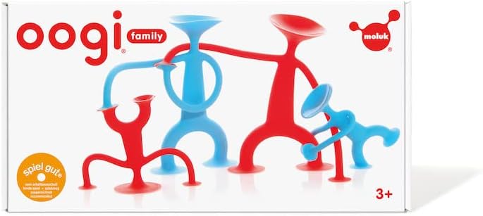 Família Fat Brain Toys Oogi por Moluk - Red + Blue - Família Oogi por Moluk - Vermelho; Jogo imaginativo azul para idades de 3 a 6