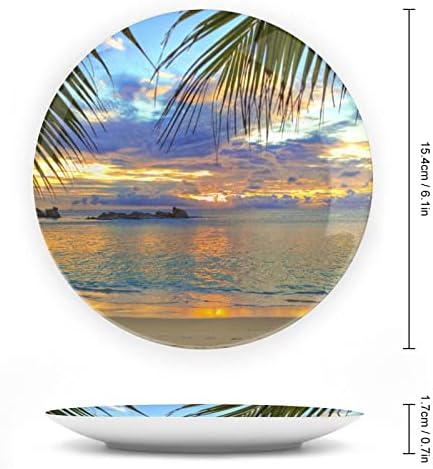 Palm Leaf Sea Beach Custom Photo China China Decorativa Personalidade Cerâmica Placa Crafts Para Mulheres Presentes