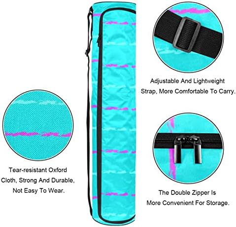 Blue Stripes Yoga Mat Bags Full-Zip Yoga Carry Bag for Mulher Men, Exercício portador de tapete de ioga com cinta ajustável