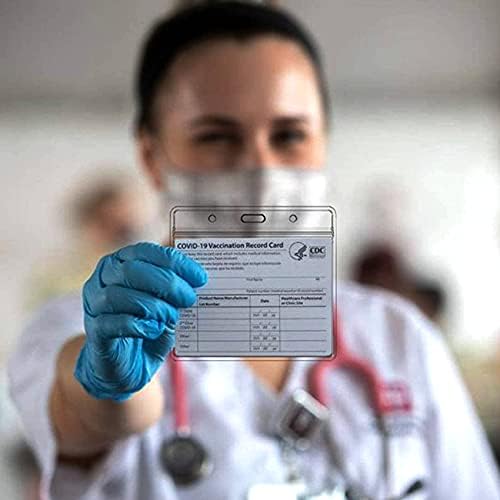 Protetor de carteira de 10 pacote 4 x 3 polegadas Registro de imunização Cards de vacina Huses de plástico de vinil clara