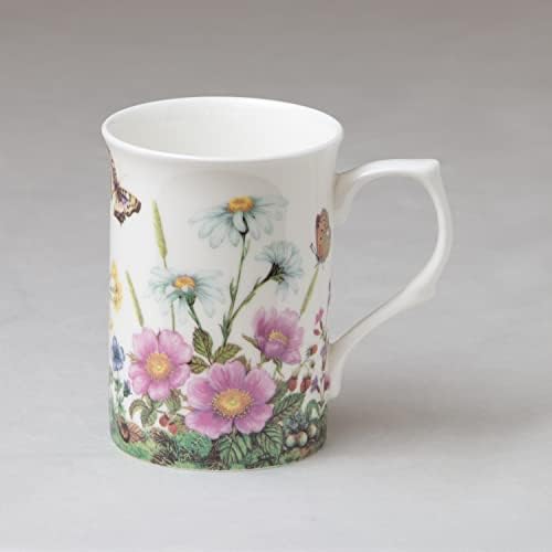 Grace Teaware Bone China Coffee Canecas de chá de 9 onças, conjunto variado de 4