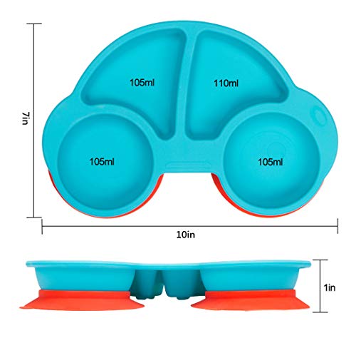 Placas de criança dividida de silicone - placas de alimentação portátil de sucção não deslizante para crianças bebês