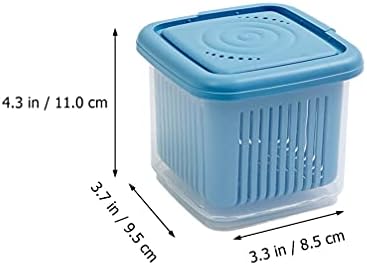 Hemoton 3pcs Refrigerador Recipientes de armazenamento Dupla camada drenando norma com filtros caixas de recipiente