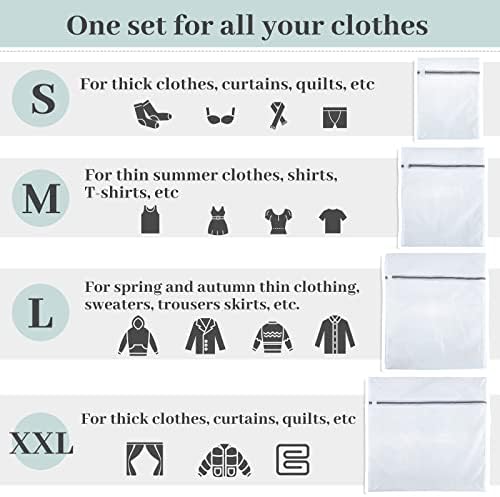 18 PCs Sacos de lavanderia finos de malha branca Máquina de lavagem de lavagem com zíper de lingerie de lingerie para lavar delicados roupas roupas de roupa de roupa de roupa de roupas