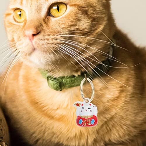 Colar medalhão gato colar sinos fivelas chave: 6pcs Pet Neck Bell Charms com 2pcs fivelas de keyring colar de colarinho