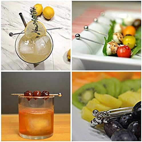 15 peças Cocktail de aço inoxidável Picks Metal Martini Picks 4,3 polegadas