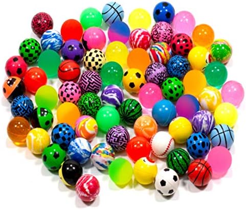 Kiseer 50 peças variadas bolas saltitinhas coloridas em massa Mistor misto Bolas saltitantes para crianças favores de festas, prêmios, presentes de aniversários