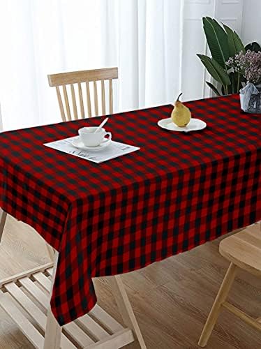 Lushomes Boho Toalhada de mesa, tampa da mesa de jantar, toalha de mesa de acampamento, roupas de mesa de guingão, toalha de