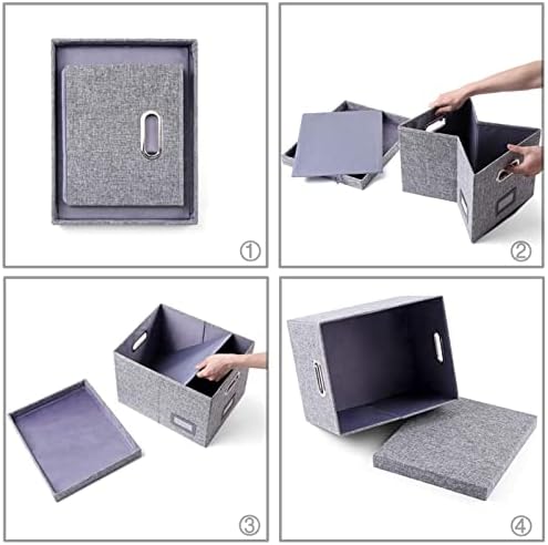 Caixa de arquivos SuperJare para arquivos suspensos, conjunto de 2, caixa de escritório de armazenamento com capacidade de