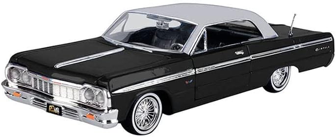 Toy Cars 1964 Chevy Impala Lowrider Hard Top Black With Silver Top Get Série Low 1/24 Modelo Diecast Modelo Por Motormax