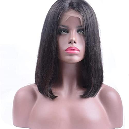 Xzgden peruca peruca de cabelo 13x4 peruca de renda reta Brasileira de cabelo humano curto compatível com mulheres perucas de cabelo de cor natural