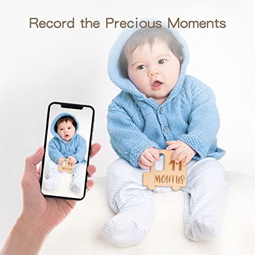 Promise Babe 15pcs Baby Monthly Milestone Cards Wooden Baby Milestone Signs Photo Aderetes com Bolsa de Casa