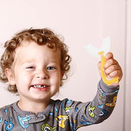 Escovas de dentes de silicone para crianças U Forma: 2pcs Ushagem de dentes em forma de U com escova de silicone cabeça U Tipo de massagem de massagem escova de dentes de dentes integrais com maçaneta para crianças limpando escovas de dentes