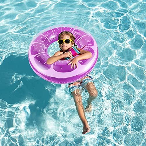 Finduwill Piscina inflável flutua Tubos de natação anéis, Big Beach Natando Toys com 2pcs Bolas de praia para crianças adultos Bata
