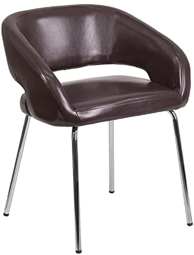 Flash Furniture Fusion Series Contemporary Black Leathersoft Side Reception Chair